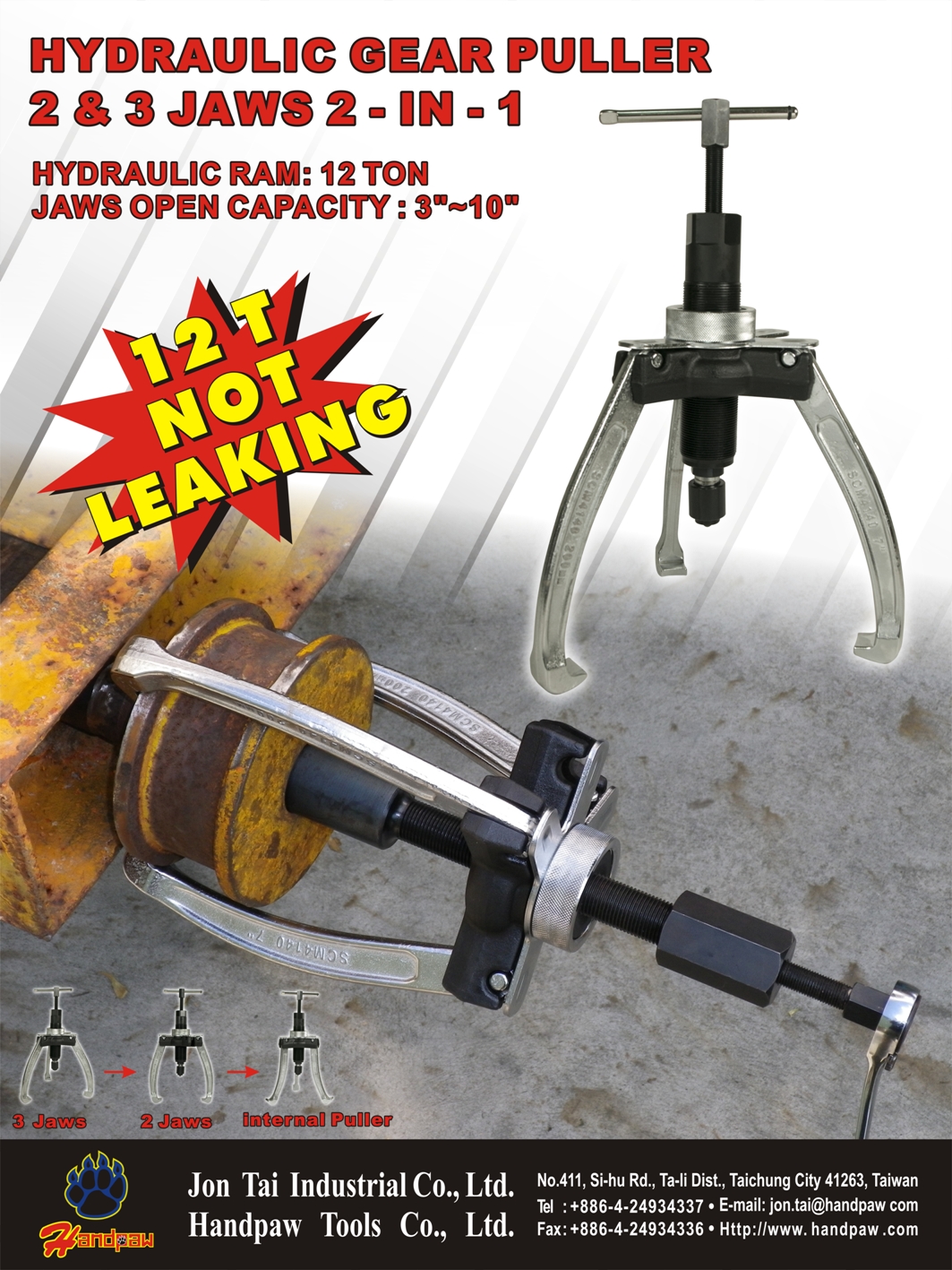 Powerful Hydraulic Gear Puller 2&3 jaws 2-in-1